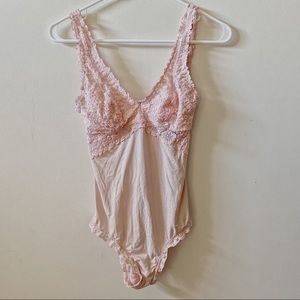 Aerie light pink lace teddy